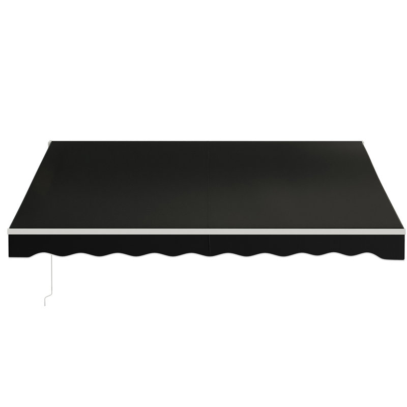 Auvent électrique, auvent rétractable avec télécommande et manivelle manuelle, Noir, noir, noir, noir, 12 pi x 10 pi