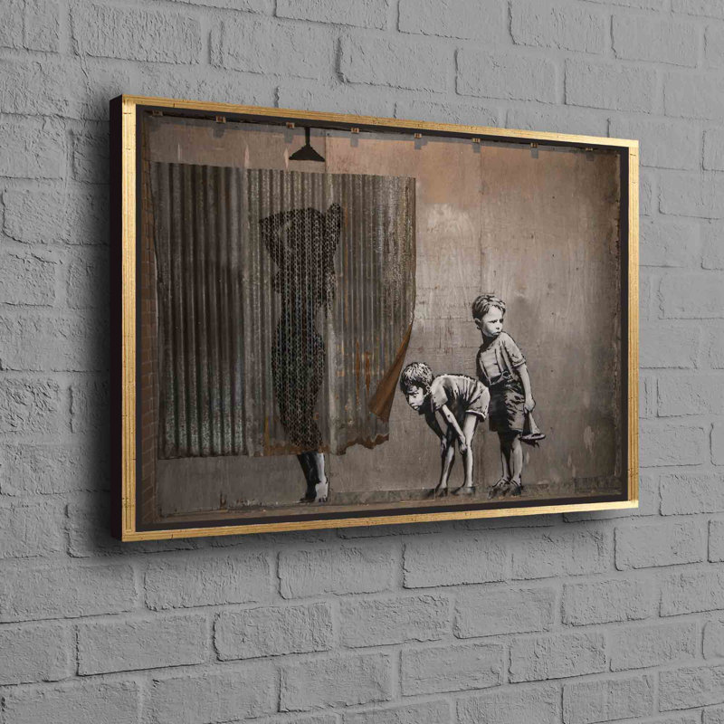 Rideau de douche Banksy inspiré de la collection Banksy en toile de coton durable avec motif de graffiti de douche pour une décoration contemporaine