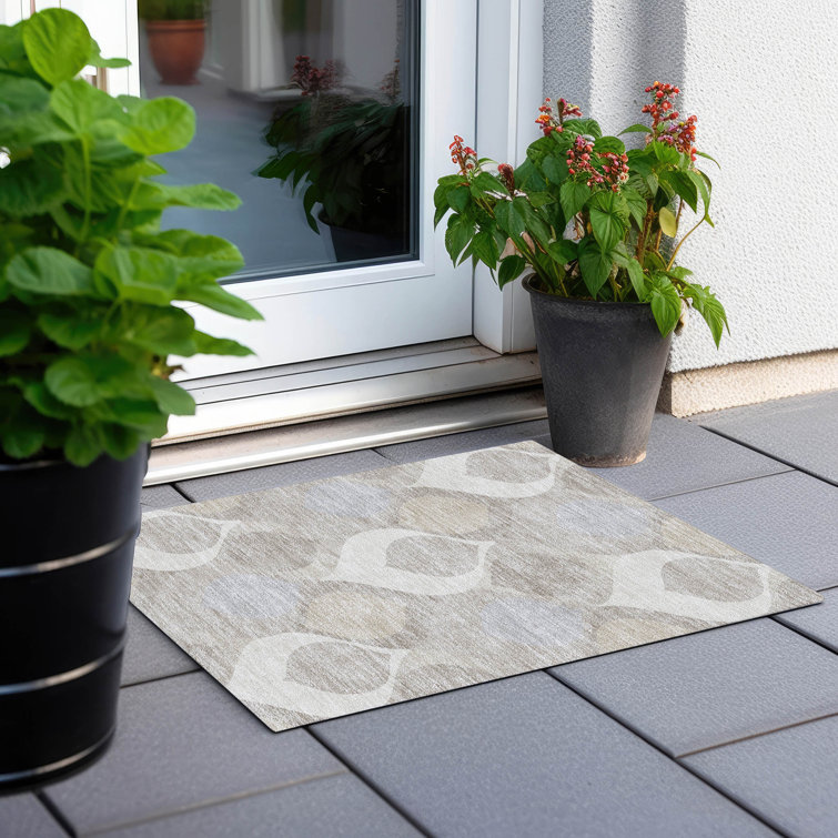 Washable Geometric Indoor / Outdoor Rug