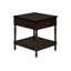 Table d'appoint, 2 niveaux, table de bout, table d'appoint, carré, table de chevet, chambre à coucher, lampe, placage brun, traditionnel