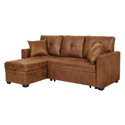 71 " Faux Leather L-Shaped Sectional