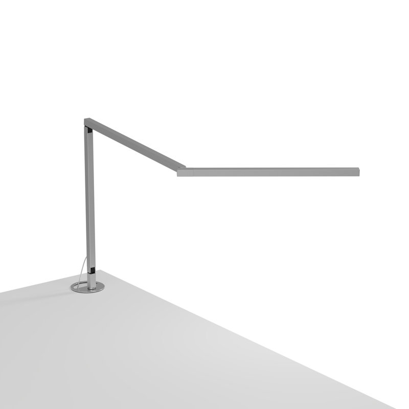 Lampe de bureau DEL Z-Bar PRO Gen 4 avec œillets, Argent, H 12,5 po x l 25,6 po x P 7,5 po