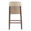 Tabouret de comptoir d'intérieur en bois rembourré, ensemble de 2, avec structure en bois d'hévéa durable et assise rembourrée confortable