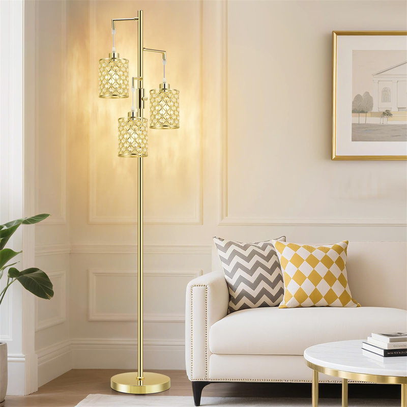 177.8cm Column Floor Lamp, Gold
