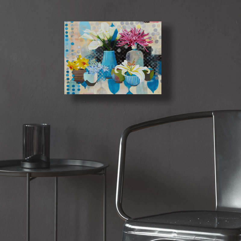 Collection of Blue »par Jennifer Rasmusson, art mural en verre acrylique, H 24 po x l 36 po