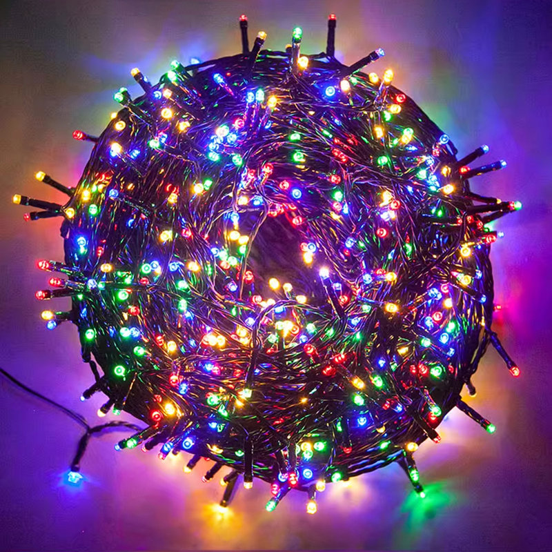 2000cm Solar Powered 200 - Bulb Cord String Light