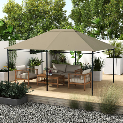 Toit de remplacement pour pavillon de jardin 10 'x 13', protégé par un système de ventilation et de drainage, auvent extérieur 13 ', évents de circulation d'air