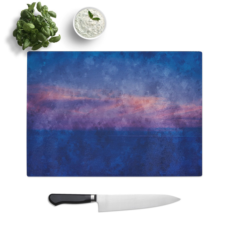 Tempered Glass Light Clouds Chopping Board, 20 cm x 28.5 cm