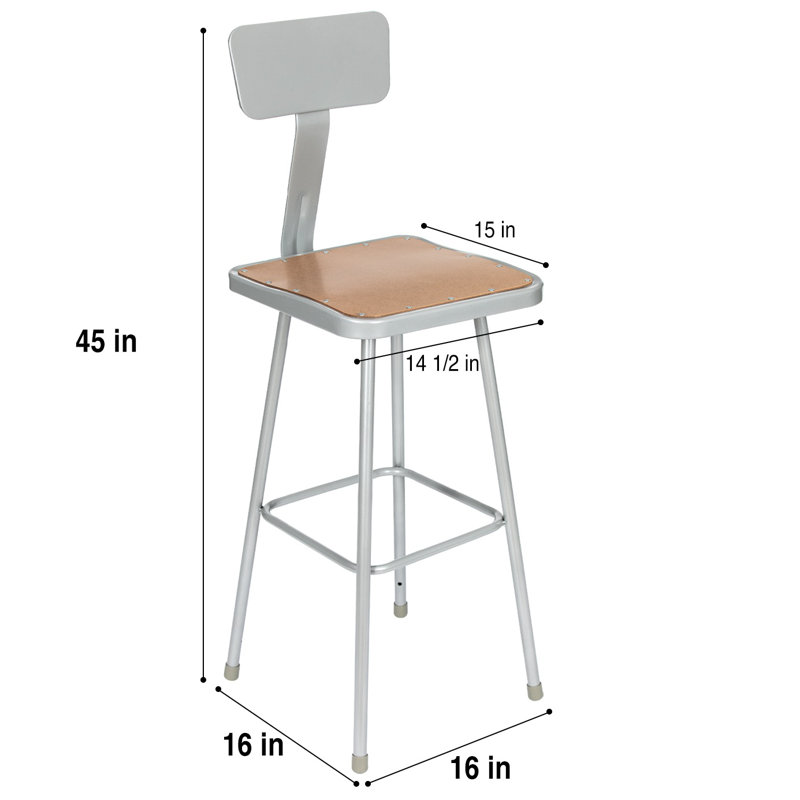 Tabouret avec dossier Clint (paquet de 2), 30"