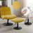 Upholstered Tufted Swivel Accent Chair With Ottoman, Height Adjustable Lounge Chair-1016989163