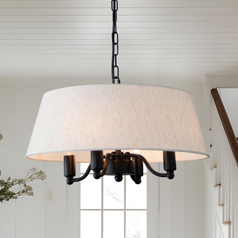 Lustre tambour 4 lumières pour îlot de cuisine Narcho