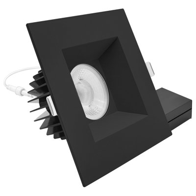 Luxrite 6 Inch LED Recessed Light, Regressed Spotlight With Square Black Trim, 22W, 1800LM, 5CCT, 38° Beam, Dimmable, Twist-N-Lock, CRI90, ETL Listed
