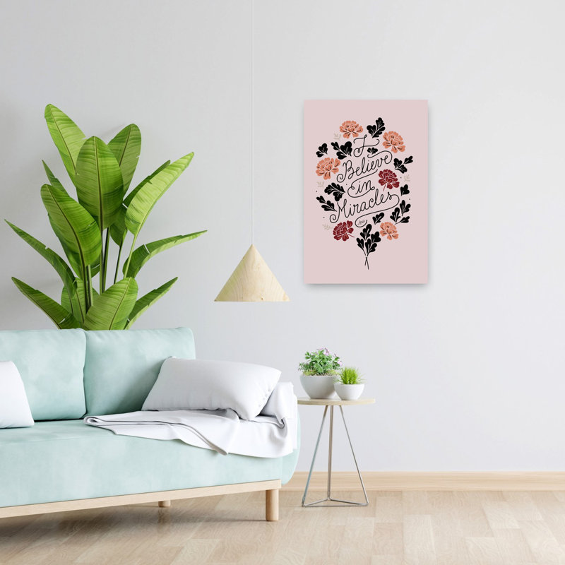 Art mural rétro avec miroirs et fleurs abstraites, 24" H x 16" W