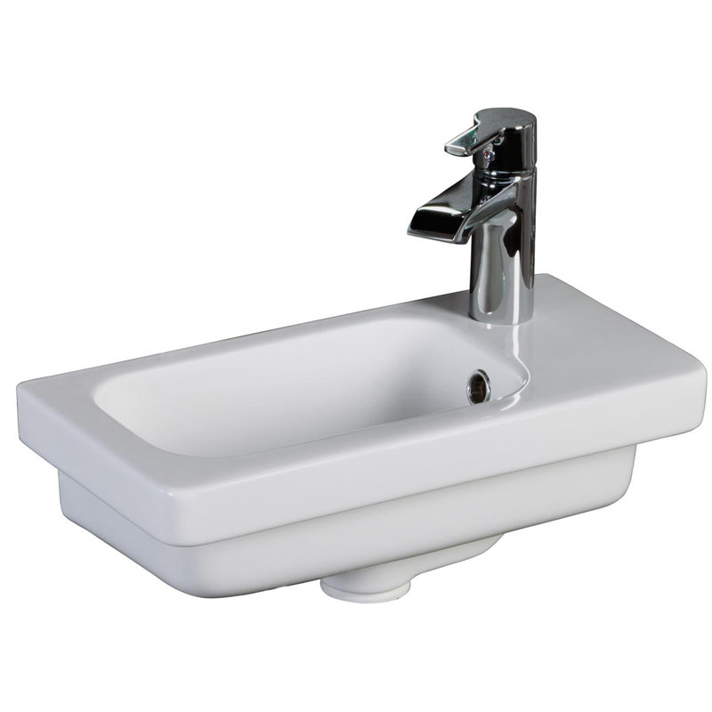 Lavabo de salle de bain mural en porcelaine vitrifiée 450 "Resort