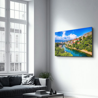 Peinture murale élégante en verre trempé 18,1 po x 28,3 po | 100% verre trempé, épaisseur: 0,16 pouce | Imprimé UV pour des couleurs éclatantes et une durabilité | Parfait pour la décoration intérieure et l'esthétique moderne