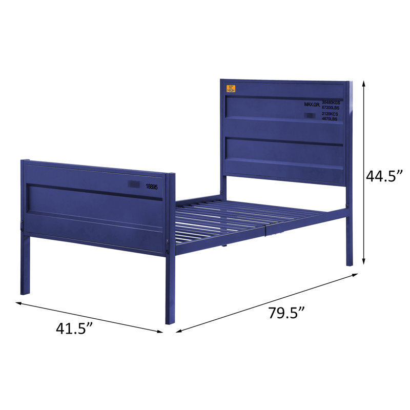 Lit simple attrayant pour chambre à coucher avec cadre en métal et plateforme en fer confortable pour un look minimaliste