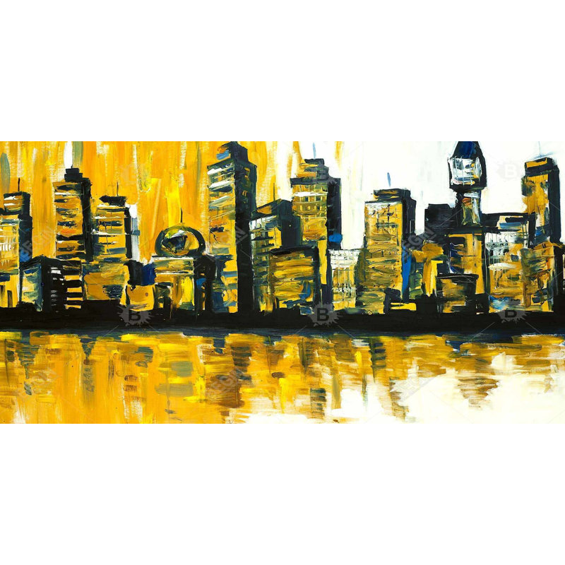 Yellow city - 15.75"x31.50" Desk mat