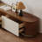 Extendable Wood Grain TV Stand With 3 Pine Drawers Modern Living Room Storage