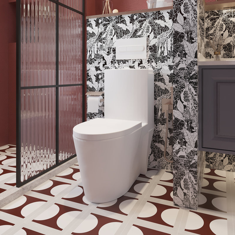 Toilette à double chasse blanche avec siège inclus