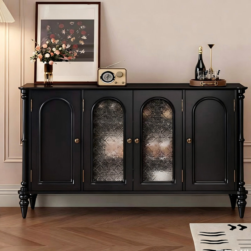 Buffet 59,06 po en bois rétro noir