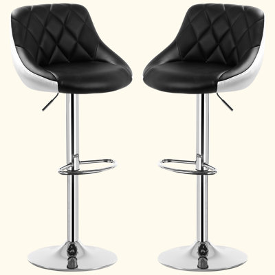 Swivel Upholstered Adjustable Height Counter Stool with Metal Frame