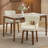 360° Swivel Faux Leather Upholstered Dining Chair With Adjustable Foot Pads, Solid Wood Legs-1946515788