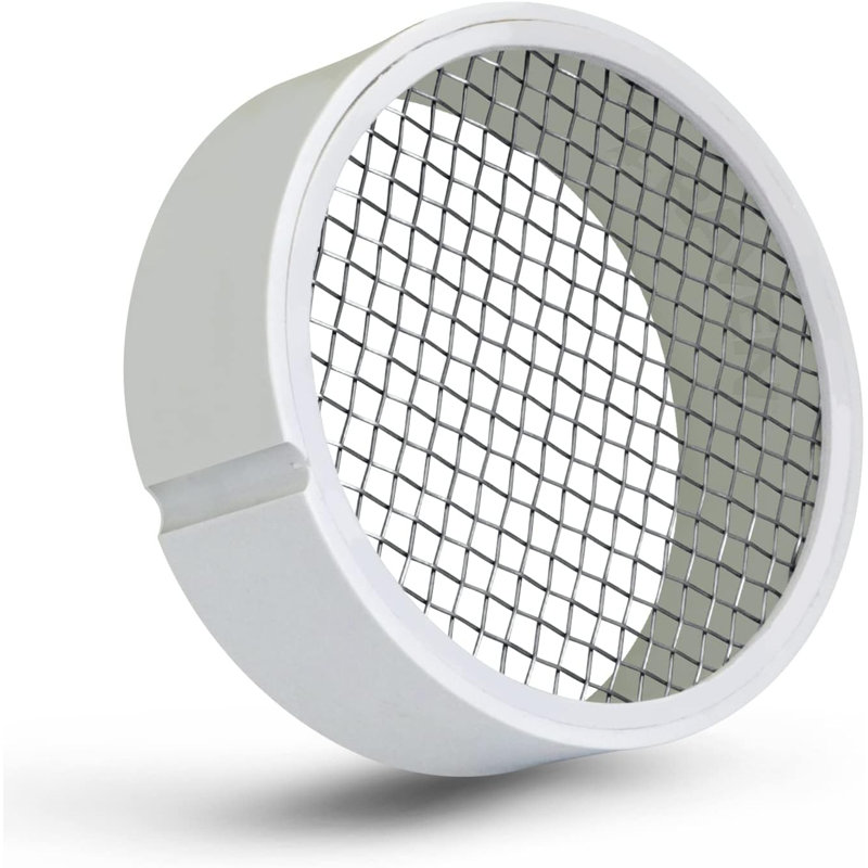 Raven PVC Termination Cap Mesh Screen Vent Cover, Furnace & Roof Vent Cap, Stainless Steel Wire Round Exhaust Pipe Cover End 2" Inner & 2-3/8" Outer Diameter
