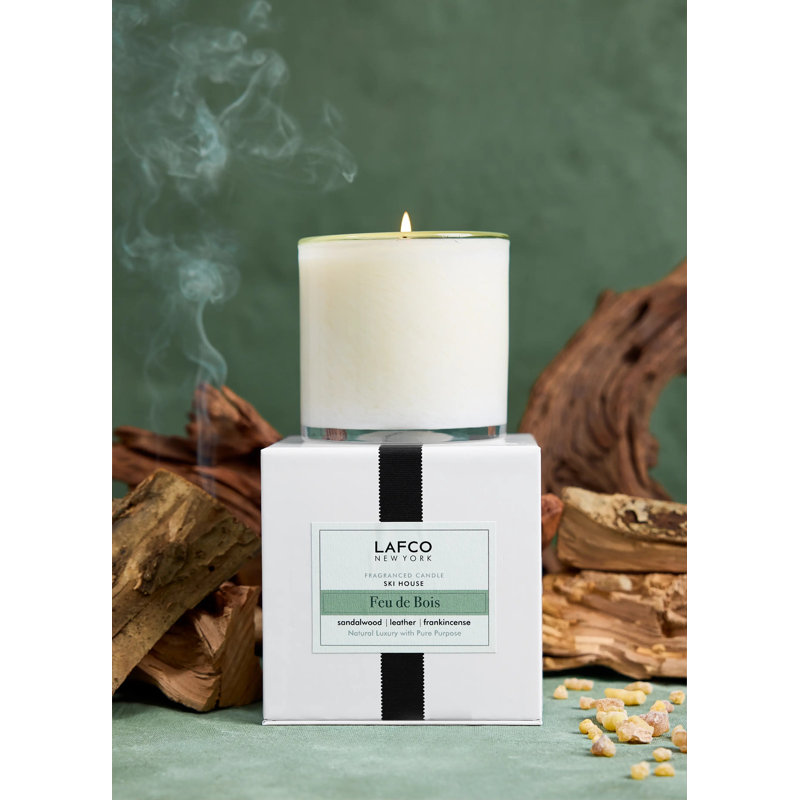 Feu de Bois Scented Jar Candle, 3" H x 3" W x 3" D