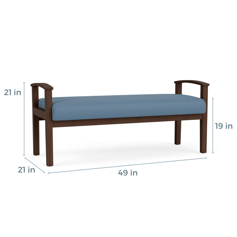 Banc en bois massif Amherst, Noyer Riftwood, Open House Quarry - bleu