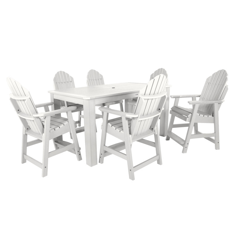 Ensemble repas 7 pièces Macias, Blanc, H 36 po x l 42 po x L 72 po 