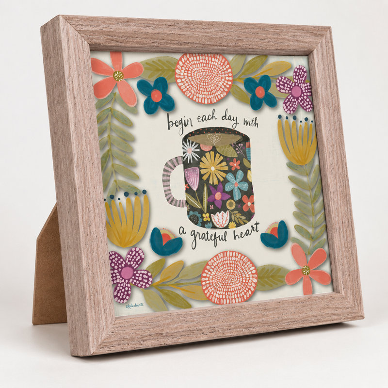 Tableau encadré Café Floral Cœur reconnaissant
