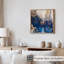 Abstrait moderne, agate de cristal, bleu et or, reproduction d'art moderne sans cadre-19197801