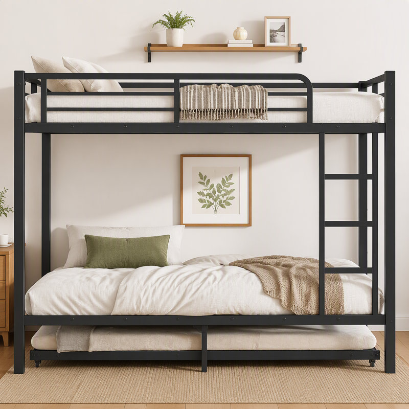 Full over Full Bunk Bed , Trundle Bed Included