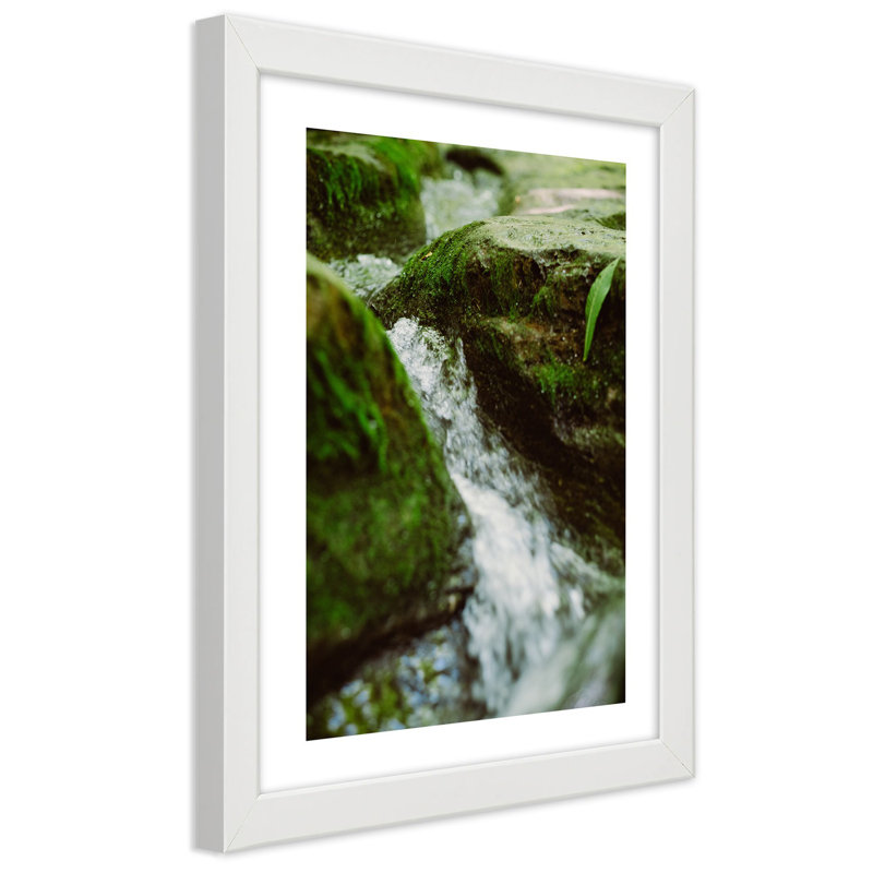 Boulders In Nature - Single Picture Frame Print, White, 90cm H x 60cm W