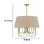 Lustre Cal Lighting Eupora en métal avec abat-jour en toile de jute, finition laiton antique et noir, hauteur 57 cm (22,5 po).-1453480483-1457303048-1457303049