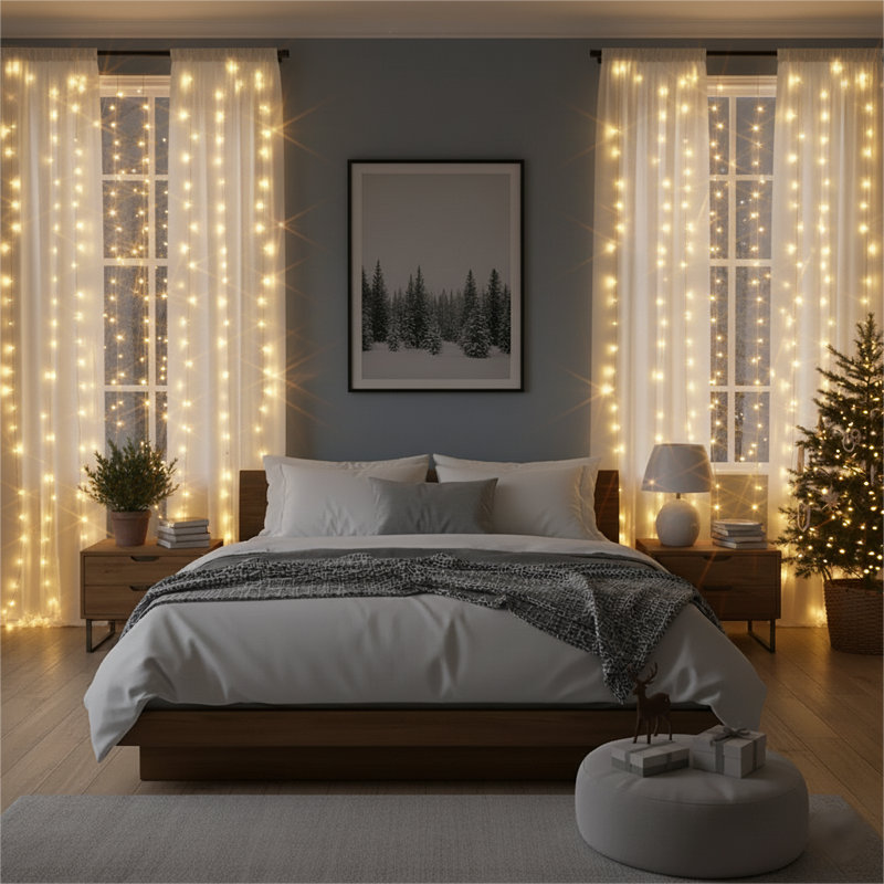 300LED Curtain String Lights,Hanging Decor