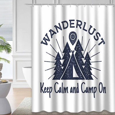 Rideau de douche avec 12 crochets Wanderlust