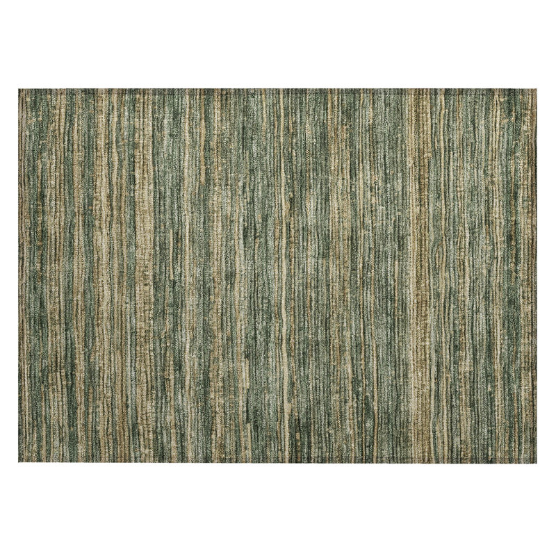 Machine Washable Indoor/Outdoor Xhevrie Fern Rug, Rectangle 1'8" x 2'6"