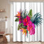 Rideau de douche imperméable avec 12 crochets Hibiscus Paradise