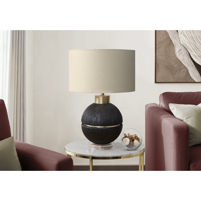 Lighting, H 26 po, lampe de table, résine, abat-jour beige, contemporain, moderne