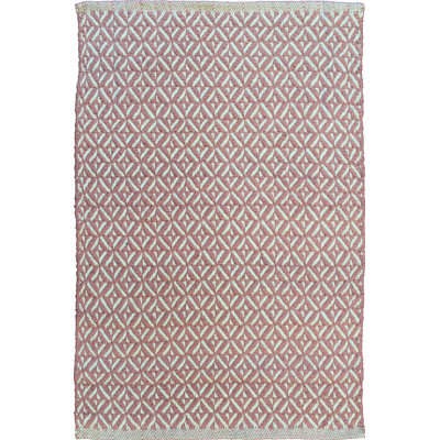 Tapis décoratif bleu poudreux à motifs géométriques fabriqué à la main Yorklyn