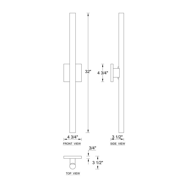 Jonavon LED Wall Light, 32" H x 4.75" W x 3.5" D
