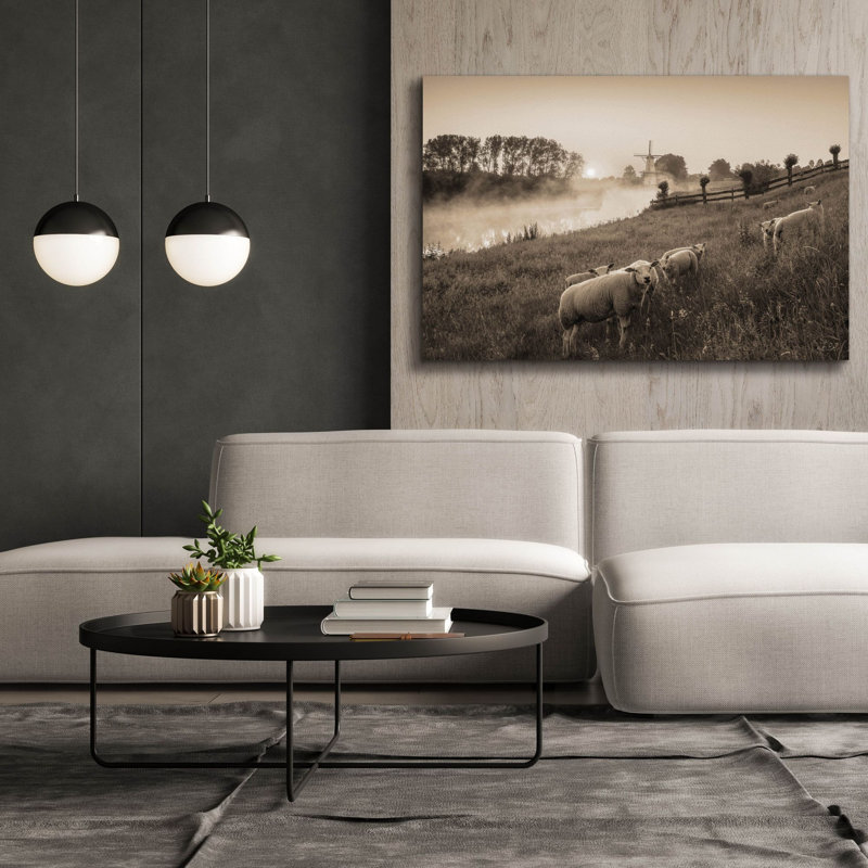 Toile épique Graffiti «Grazing Sheep» par Martin Podt, 60 po x 40 po