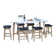 7 Pc. Antique Wash Eucalyptus Counter Height Set With Blue Rope Stools