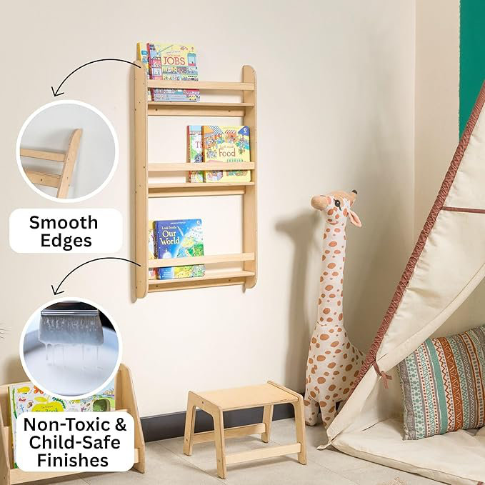 Bibliothèque murale pour enfants Montessori