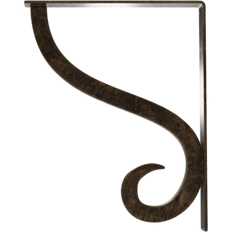 Support simple en fer forgé Ashford, Or pâle antique, H 15 po x l 2 po x P 12 po