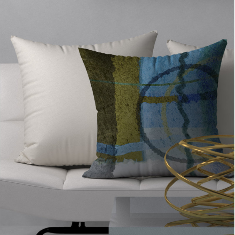 Abstract Reversible Throw Pillow, 18" x 18"