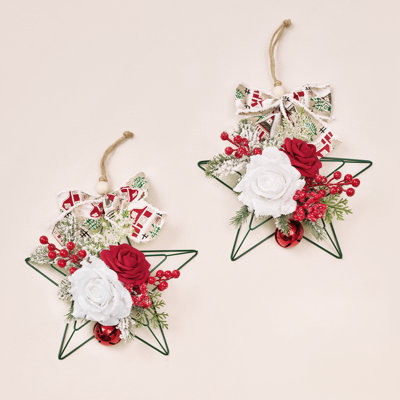 Ornements suspendus en fausses fleurs (ensemble de 2)