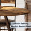 Ensemble de table de salle à manger 5 pièces pour 4 personnes, table de cuisine en bois robuste et 4 chaises rembourrées, ensemble de table de salle à manger encastrée pour petit appartement, petite salle à manger, brun rustique-1571263610