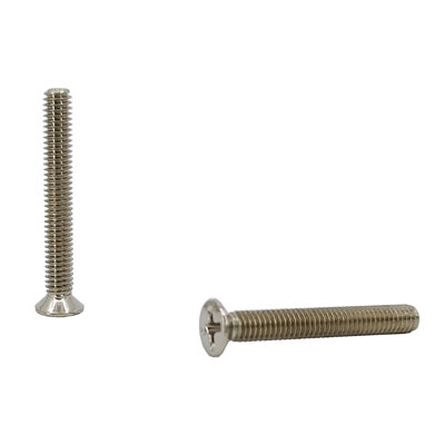 Fixturedisplays® 100PK M3.5 X 30Mm Pitch 0.6Mm - Phillips Flat Head Machine Screw (Countersunk) Carbon Steel Nickel Plated Cross Recessed 302123